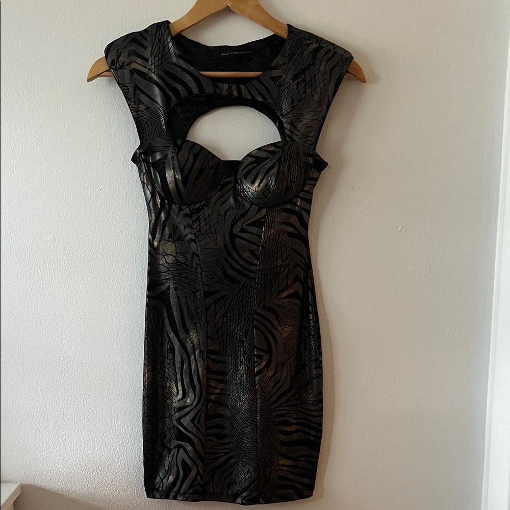 Vintage 90s Animal Print Mini Dress